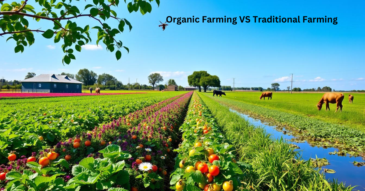 difference between organic farming and traditional farming